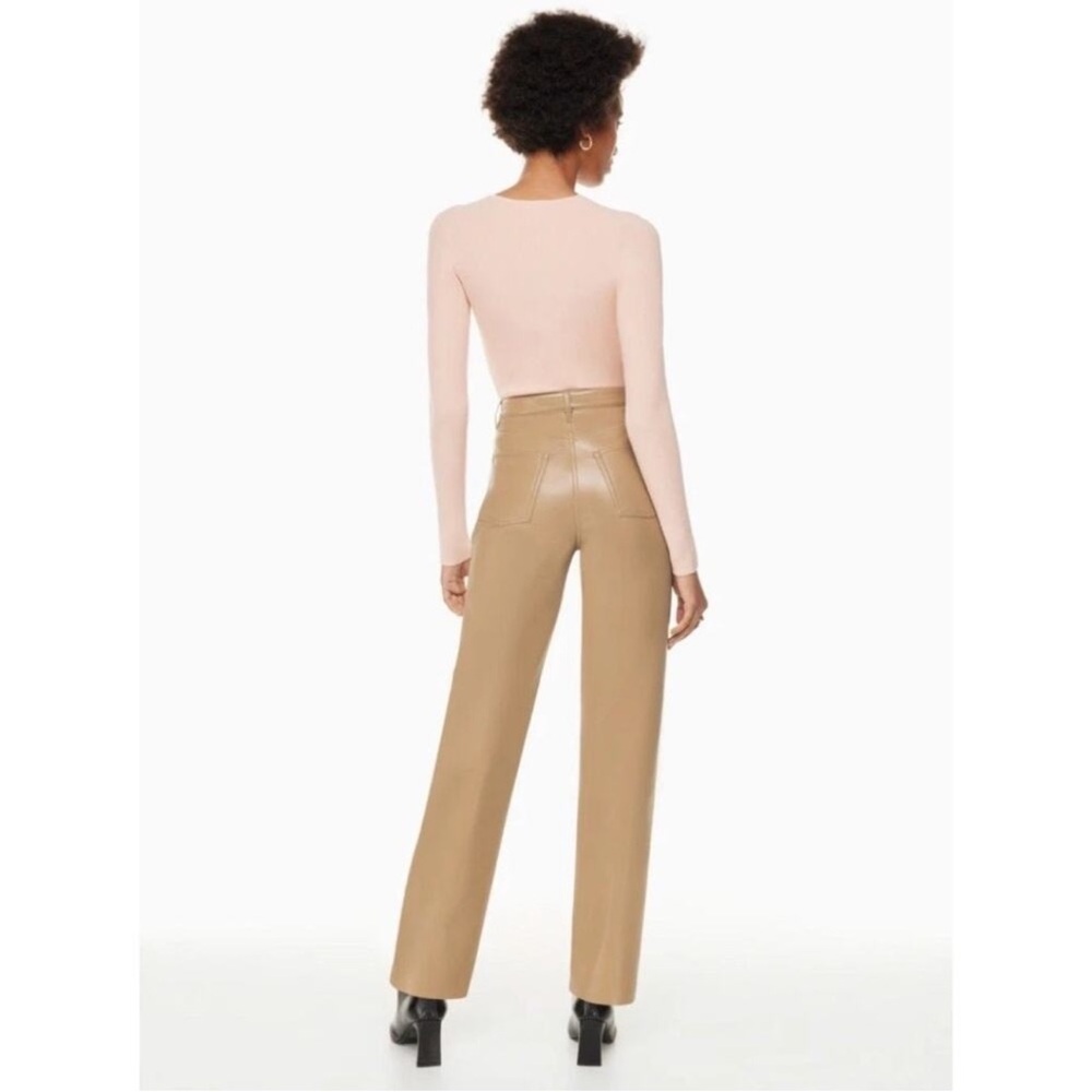 ARITZIA | Wilfred Melina Tan Vegan Leather Pants | SIZE 00 - Picture 2 of 5